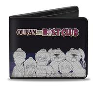 Buckle-Down Ouran High School Host Club Wallet, Bifold, Ouran High School Host Club Character Group Poses Black, Vegan Leather