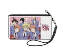 Buckle-Down Ouran High School Host Club Wallet, Zip Clutch, Ouran High School Host Club Group Pose and Title Logo, Canvas, S, Casual