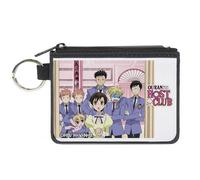 Buckle-Down Ouran High School Host Club Wallet, Zip Clutch, Ouran Host Club Haruhi with Six Boys Group Pose and Logo, Canvas, XS, Casual