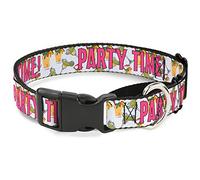 Buckle-Down PARTY TIME! with Drinks Martingale Dog Collar, 1.5" Wide-Fits 16-23" Neck-Medium