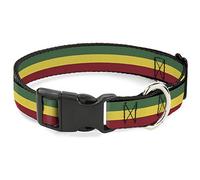 Buckle-Down PC-W21802-NS Rasta Plastic Clip Collar, Narrow Small/6-9" | Rasta Durable Adjustable ID Tag Ring Side Release