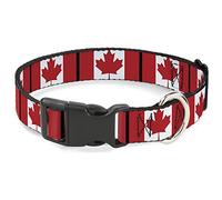 Buckle Down PC-W30367-L Canada Flags Plastic Clip Collar, Large/15-26