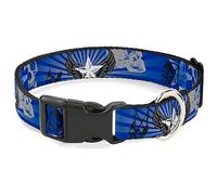 Buckle-Down PC-W30477-M Plastic Clip Collar, Skulls, 1" Wide-Fits 11-17" Neck-Medium