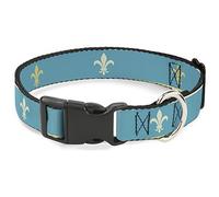 Buckle-Down PC-W30634-NS Plastic Clip Collar, Fleur de Lis, 1/2" Wide-Fits 6-9" Neck-Small