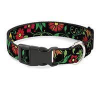 Buckle-Down PC-W30666-WM Plastic Clip Collar, Floral, 1.5" Wide-Fits 16-23" Neck-Medium