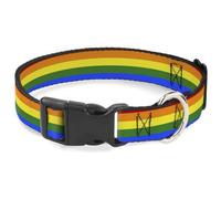 Buckle Down PC-W30693-WM Flag Gay Pride Rainbow Plastic Clip Collar, Wide Medium/16-23
