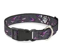 Buckle-Down PC-W30707-WL Plastic Clip Collar, Skulls, 1.5" Wide-Fits 18-32" Neck-Large