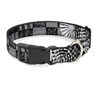 Buckle-Down PC-W30720-NS Plastic Clip Collar, Grunge Chaos, 1/2" Wide-Fits 6-9" Neck-Small