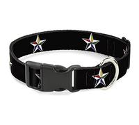 Buckle-Down PC-W31405-NS Plastic Clip Collar, Nautical Star, 1/2" Wide-Fits 6-9" Neck-Small
