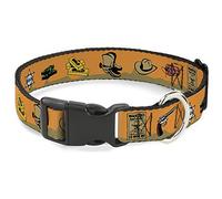Buckle-Down PC-W31531-NL Plastic Clip Collar, Old Western, 1/2" Wide-Fits 9-15" Neck-Large