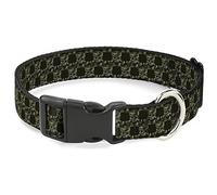 Buckle-Down PC-W32052-WL Plastic Clip Collar, Skulls, 1.5" Wide-Fits 18-32" Neck-Large