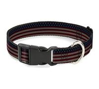 Buckle-Down PC-W32126-WM Plastic Clip Collar, United States, 1.5" Wide-Fits 16-23" Neck-Medium