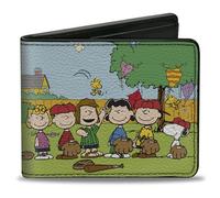 Buckle-Down Peanuts Wallet, Bifold, Peanuts Gang Backyard Baseball Group Pose, Vegan Leather, 4.0" x 3.5", Casual