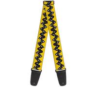 Buckle-Down Peanuts Guitar Strap, Peanuts 75th Charlie Brown Zig Zag Stripe Yellow Black, 2 Inches Wide