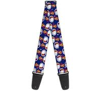 Buckle-Down Peanuts Guitar Strap, Peanuts Astronaut Snoopy Walking Pose Scattered Blue Orange, 2 Inches Wide, Blue, 2" Wide - 29-54" Length