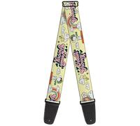 Buckle-Down Peanuts Guitar Strap, Peanuts Snoopy Flying Ace and Woodstock Groovy Quotes Collage, 2 Inches Wide