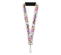 Buckle-Down Peanuts Lanyard, Peanuts Snoopy and Woodstock Graffiti Collage Multi Color, Elastic