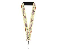 Buckle-Down Peanuts Lanyard, Peanuts Snoopy Flying Ace and Woodstock Groovy Quotes Collage, Elastic
