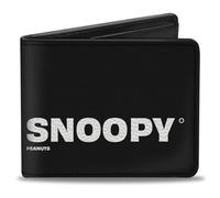 Buckle-Down Peanuts Wallet, Bifold, Peanuts Snoopy Care Symbols 100% Original Black White, Vegan Leather