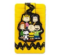 Buckle-Down Peanuts Wallet, Character Wallet ID Card Holder, Peanuts Seven Character Group Pose Yellow, Vegan Leather
