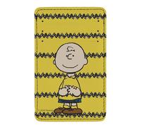 Buckle-Down Peanuts Wallet, Wallet ID Card Holder, Charlie Brown Standing Pose Zig Zag Stripe Yellow Black, Vegan Leather