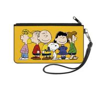 Buckle-Down Peanuts Wallet, Zip Clutch, Peanuts Gang Close Up Group Pose Golden Yellow, Canvas, Yellow, S, Casual