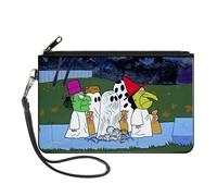Buckle-Down Peanuts Wallet, Zip Clutch, Peanuts Gang Halloween Trick or Treat Group Pose, Canvas, Multicolor, L, Casual