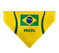 Buckle-Down International Soccer Fan Pet Bandana, National Team Pride Series Brazil Spirit Flag, Slip On Collar Bandana Only