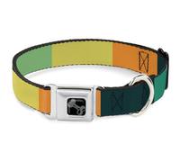 Buckle-Down Pet Collar, Dog Collar Metal Seatbelt Buckle, Summer Essentials Color Block 1, 11 to 16.5 Inches 1.0 Inch Wide