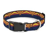 Buckle-Down Pet Collar, Dog Collar Plastic Buckle, Arizona Flag Red Yellow Gold Blue, 7 to 8.5 Inches 0.5 Inch Wide