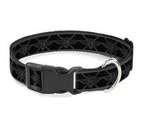 Buckle-Down Pet Collar, Dog Collar Plastic Buckle, Buckle Down BD Monogram Black Gray, 16 to 23 Inches 1.5 Inch Wide