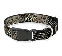 Buckle-Down Pet Collar, Dog Collar Plastic Buckle, Buckle Down Die Hard Skull Black Tans, 20 to 31 Inches 1.5 Inch Wide