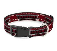 Buckle-Down Pet Collar, Dog Collar Plastic Buckle, Cali Bear Aztec Black Dark Reds Cream, 11 to 16.5 Inches 1.0 Inch Wide