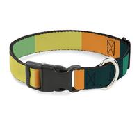 Buckle-Down Pet Collar, Dog Collar Plastic Buckle, Summer Essentials Color Block 1, 20 to 31 Inches 1.5 Inch Wide