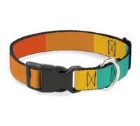 Buckle-Down Pet Collar, Dog Collar Plastic Buckle, Summer Essentials Color Block 2, 20 to 31 Inches 1.5 Inch Wide