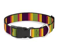 Buckle-Down Pet Collar, Dog Collar Plastic Buckle, Summer Essentials Color Block 7, 20 to 31 Inches 1.5 Inch Wide