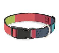 Buckle-Down Pet Collar, Dog Collar Plastic Buckle, Summer Essentials Color Block 8, 20 to 31 Inches 1.5 Inch Wide