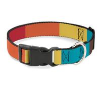 Buckle-Down Pet Collar, Dog Collar Plastic Buckle, Summer Essentials Color Block 9, 20 to 31 Inches 1.5 Inch Wide