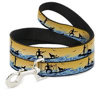 Buckle-Down Pet Leash, 4' x 1/2", Sup with Dog Yellows/Blues/Black
