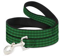 Buckle-Down Pet Leash, Dog Leash, Christmas Pajama Plaid Greens, 6 Feet Long 1.5 Inch Wide