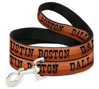 Buckle-Down Pet Leash, Dog Leash, Dallas Raleigh Tennessee Austin Boston Stripes Browns, 4 Feet Long 1.5 Inch Wide