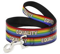 Buckle-Down Pet Leash, Dog Leash, Equality Stripe Rainbow White, 6 Feet Long 1.5 Inch Wide