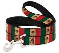 Buckle-Down Pet Leash, Dog Leash, Mexico Flag Continuous Vintage, 6 Feet Long 0.5 Inch Wide