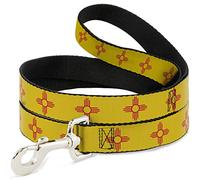 Buckle-Down Pet Leash, Dog Leash, New Mexico Flag Yellow Red, 6 Feet Long 0.5 Inch Wide