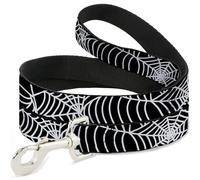 Buckle-Down Pet Leash, Dog Leash, Spider Webs Black White, 6 Feet Long 1.5 Inch Wide