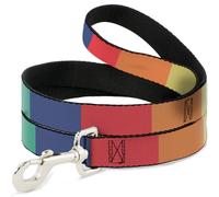 Buckle-Down Pet Leash, Dog Leash, Summer Essentials Color Block 3, 4 Feet Long 0.5 Inch Wide