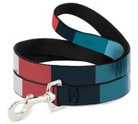 Buckle-Down Pet Leash, Dog Leash, Summer Essentials Color Block 4, 4 Feet Long 1.5 Inch Wide