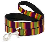 Buckle-Down Pet Leash, Dog Leash, Summer Essentials Color Block 7, 4 Feet Long 1.5 Inch Wide