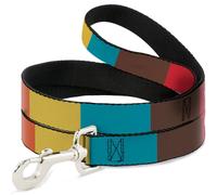 Buckle-Down Pet Leash, Dog Leash, Summer Essentials Color Block 9, 4 Feet Long 0.5 Inch Wide