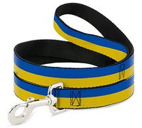 Buckle-Down Pet Leash, Dog Leash, Ukraine Flag Continuous, 4 Feet Long 1.5 Inch Wide